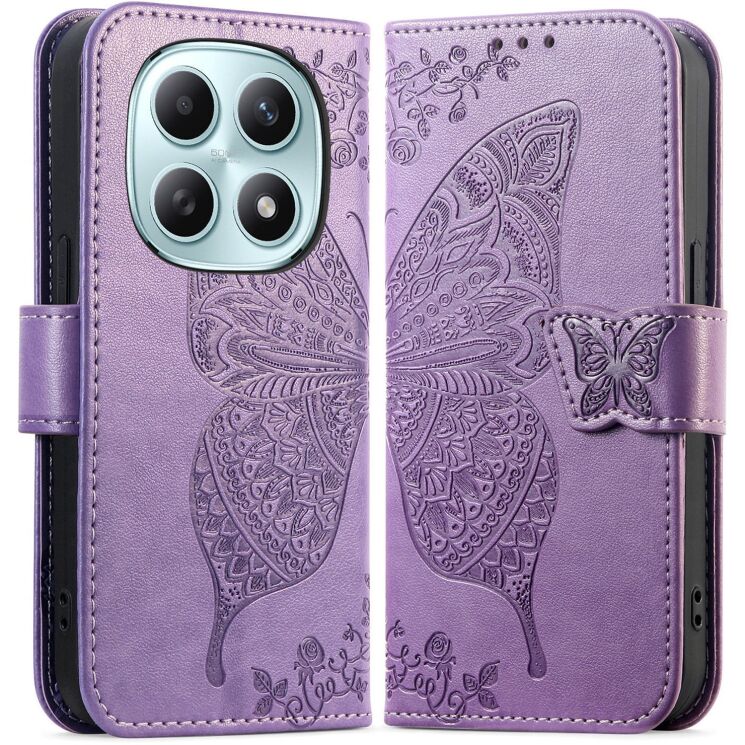 Чехол-книжка с рисунком UniCase Butterfly Pattern для Xiaomi Redmi Note 15 (4G/5G) / Poco M8 5G - Light Purple: фото 1 из 8