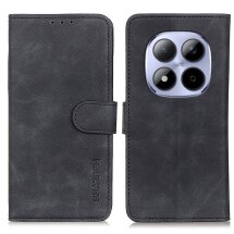 Чехол-книжка с застежкой KHAZNEH Retro Wallet для Xiaomi Redmi Note 15 Pro Plus / Poco M8 Pro 5G - Black: фото 1 из 8