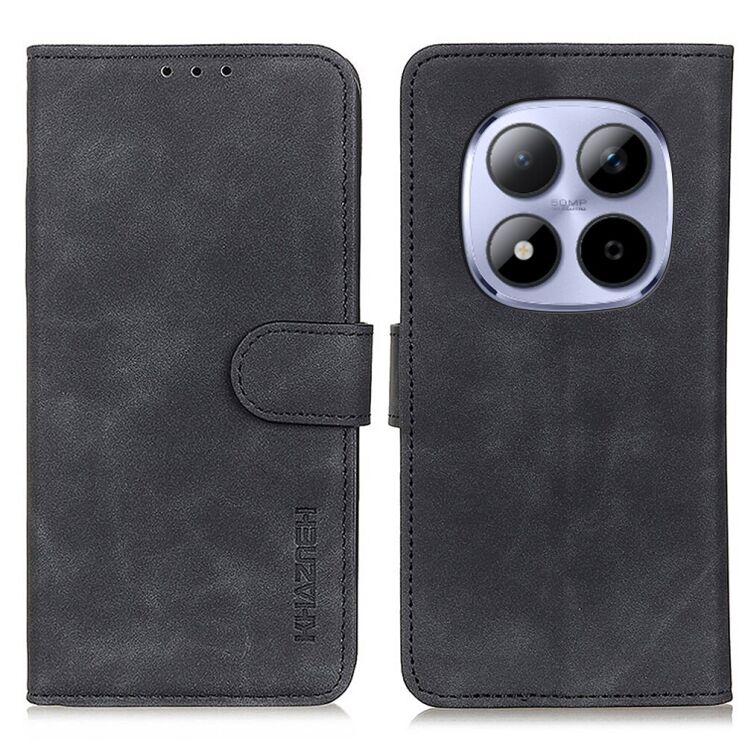 Чехол-книжка с застежкой KHAZNEH Retro Wallet для Xiaomi Redmi Note 15 Pro Plus / Poco M8 Pro 5G - Black: фото 1 из 8