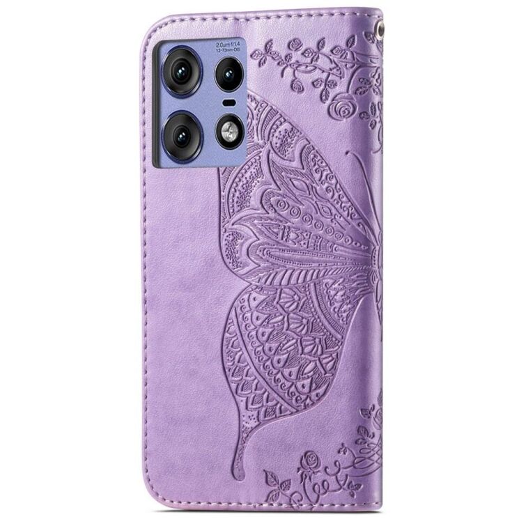 Чехол-книжка UniCase Butterfly Pattern для Motorola Edge 50 Pro - Light Purple: фото 5 из 8