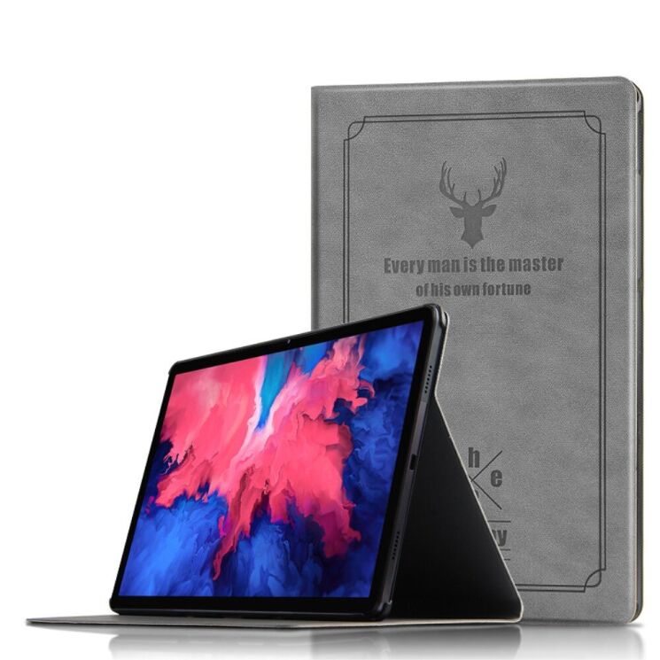 Чехол-книжка UniCase Deer Pattern для Lenovo Tab P11 (TB-J606) / Tab P11 Plus (TB-J616) - Grey: фото 1 из 11