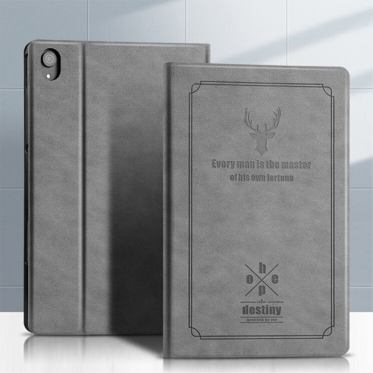 Чехол-книжка UniCase Deer Pattern для Lenovo Tab P11 (TB-J606) / Tab P11 Plus (TB-J616) - Grey: фото 4 из 11