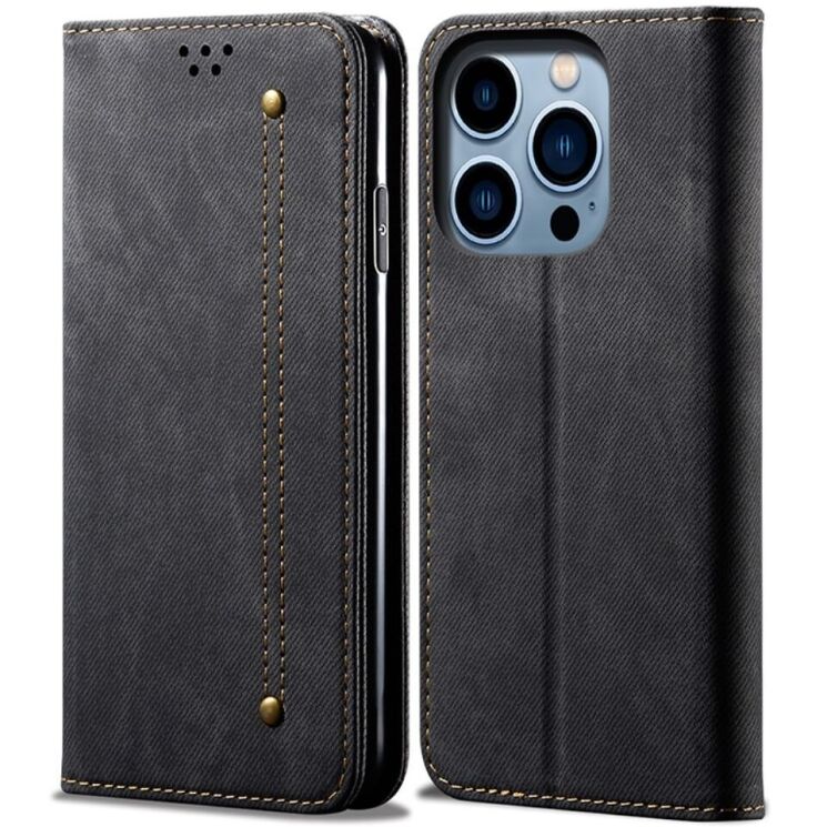 Чехол-книжка UniCase Jeans Wallet для Apple iPhone 16 Pro Max - Black: фото 1 из 6