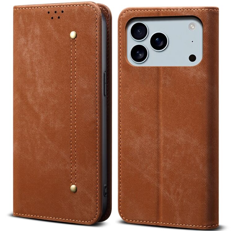 Чохол-книжка UniCase Jeans Wallet для Apple iPhone 17 Pro - Coffee: фото 1 з 6