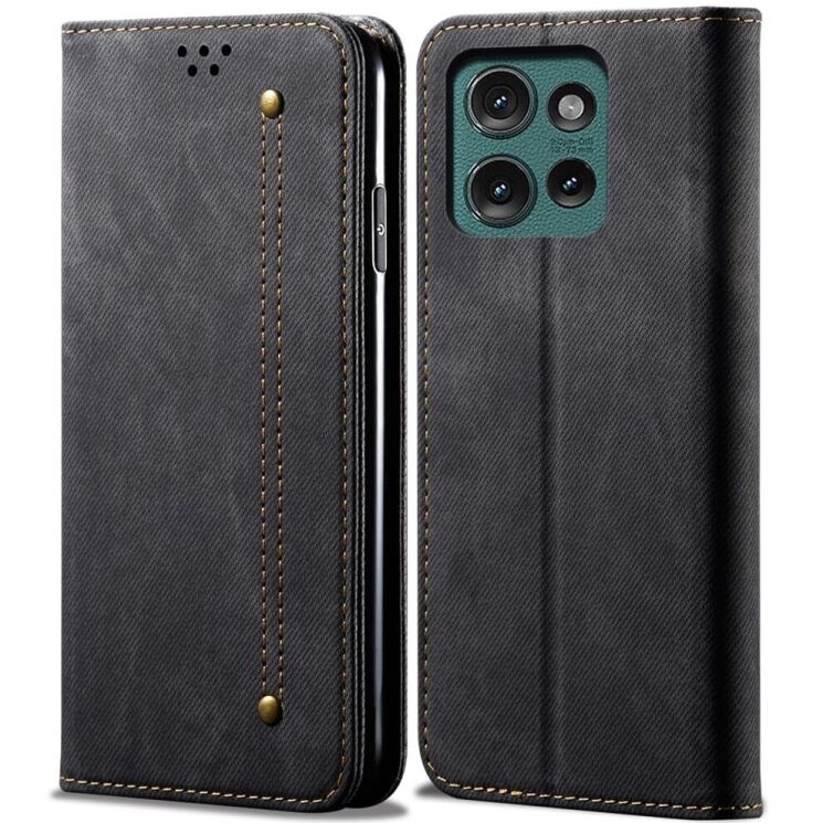 Чехол-книжка UniCase Jeans Wallet для Motorola Edge 50 Neo - Black: фото 1 из 6