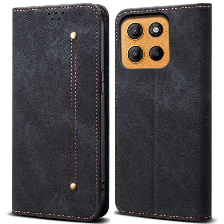 Чехол-книжка UniCase Jeans Wallet для Motorola Moto G15 - Black: фото 1 из 6