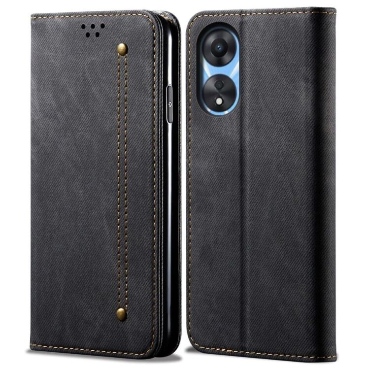 Чехол-книжка UniCase Jeans Wallet для OPPO A78 - Black: фото 1 из 6