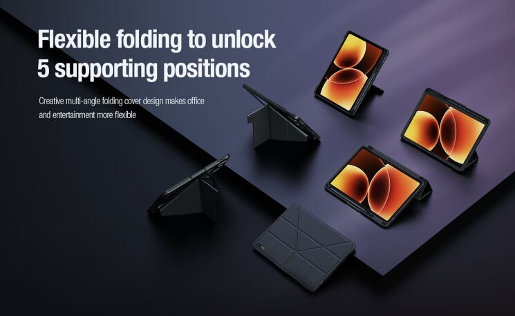 Чохол NILLKIN Bumper Leather Case Pro для Xiaomi Pad 8 / Pad 8 Pro - Black: фото 7 з 16