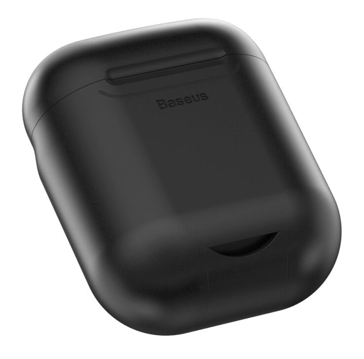 Чехол с функцией беспроводной зарядки BASEUS Silicone Wireless Charger Case Apple AirPods 1 / 2 - Black: фото 3 из 22