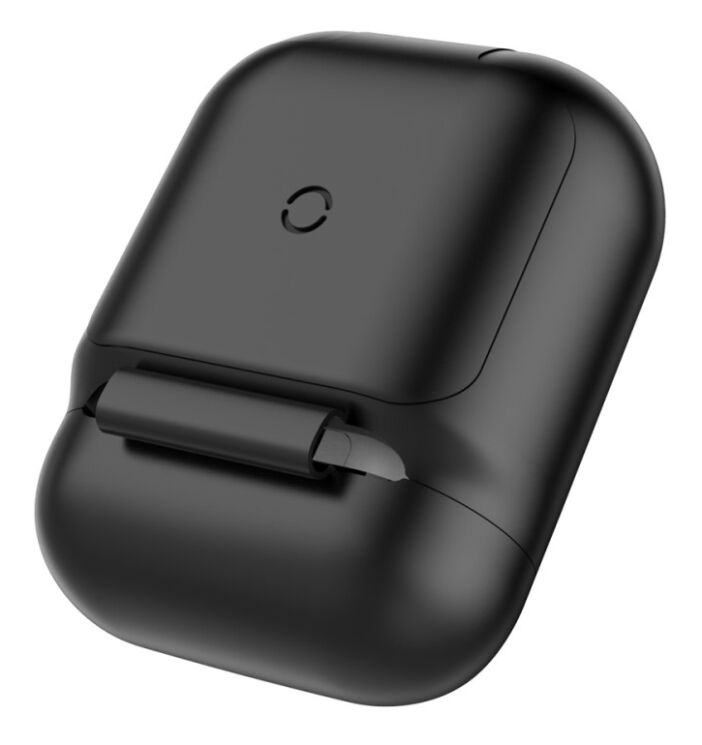 Чехол с функцией беспроводной зарядки BASEUS Silicone Wireless Charger Case Apple AirPods 1 / 2 - Black: фото 4 из 22