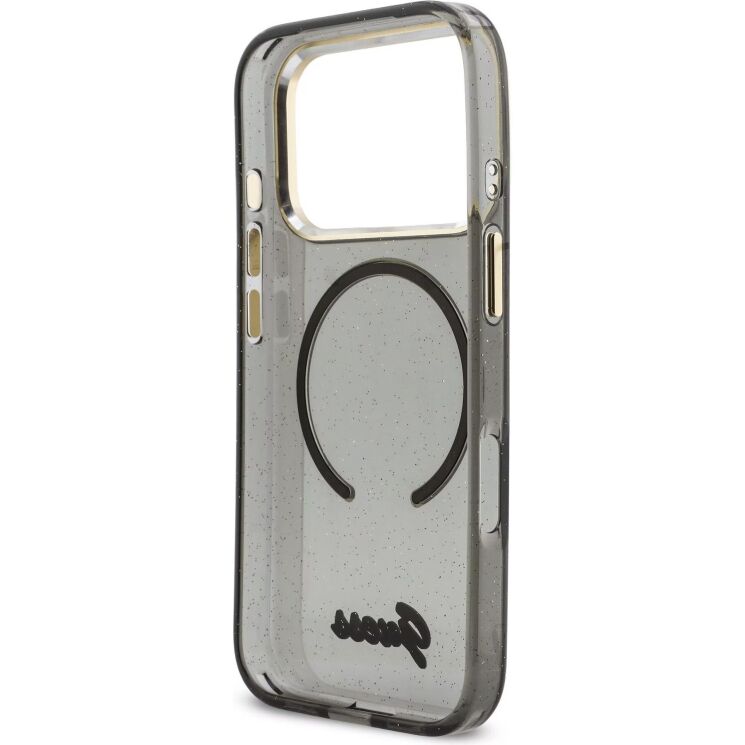 Чехол с ремешком Guess IML Glitters Script Strap MagSafe для iPhone 17 Pro (GUHMP17L5HTGSMSK) - Black: фото 4 из 6