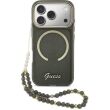 Чехол с ремешком Guess IML Glitters Script Strap MagSafe для iPhone 17 Pro (GUHMP17L5HTGSMSK) - Black (422725B)