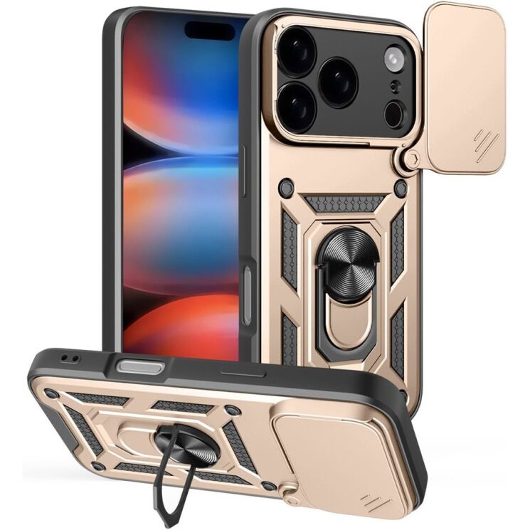 Чохол із захистом камери Deexe Armor Shield для iPhone 18 Pro / 17 Pro - Gold: фото 1 з 9