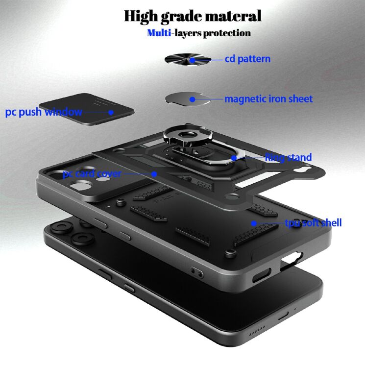 Чохол із захистом камери Deexe Armor Shield для Nothing Phone (3a) Lite - Black: фото 2 з 9