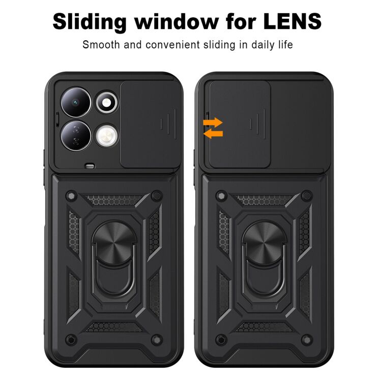 Чохол із захистом камери Deexe Armor Shield для Xiaomi Redmi 17 - Black: фото 2 з 9