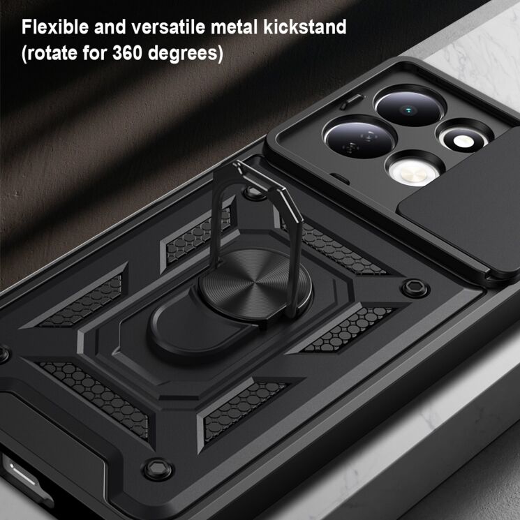 Чохол із захистом камери Deexe Armor Shield для Xiaomi Redmi 17 - Black: фото 7 з 9
