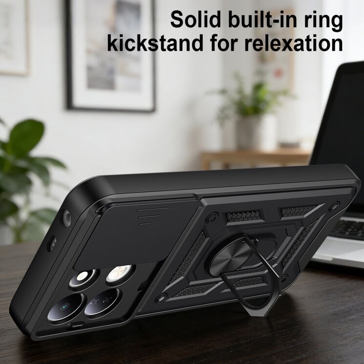 Чохол із захистом камери Deexe Armor Shield для Xiaomi Redmi 17 - Black: фото 6 з 9
