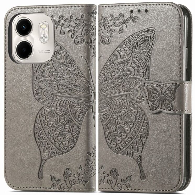 Чохол UniCase Butterfly Pattern для Infinix Smart 9 (X6532) - Grey: фото 1 з 6