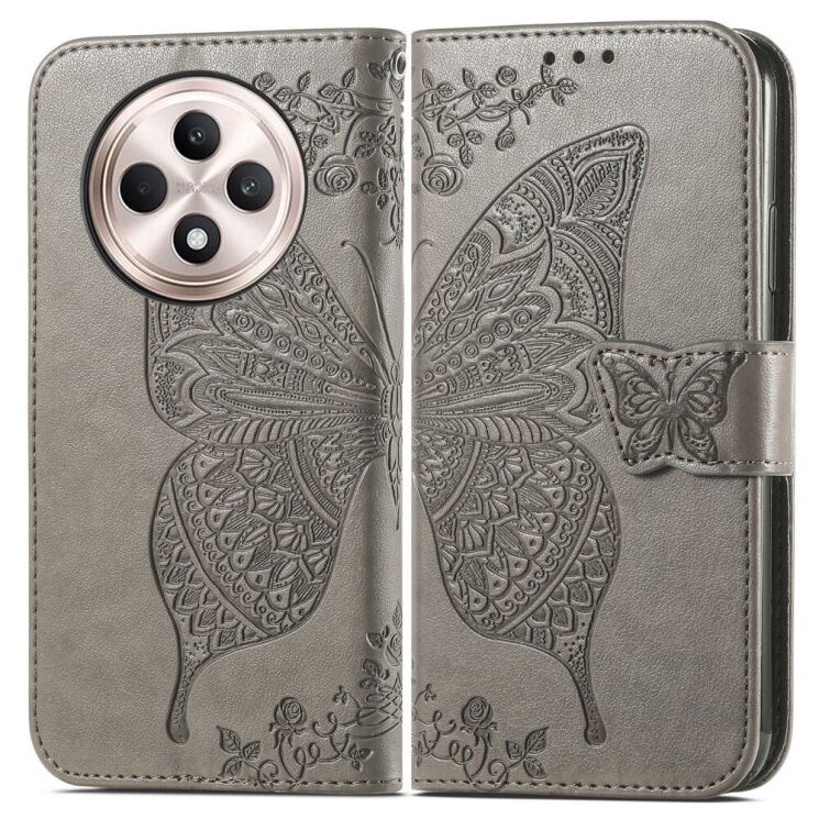 Чехол UniCase Butterfly Pattern для OPPO Reno 12 F/FS - Grey: фото 1 из 10