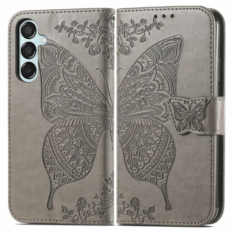 Чехол UniCase Butterfly Pattern для Samsung Galaxy M15 (M156) - Grey: фото 1 из 8