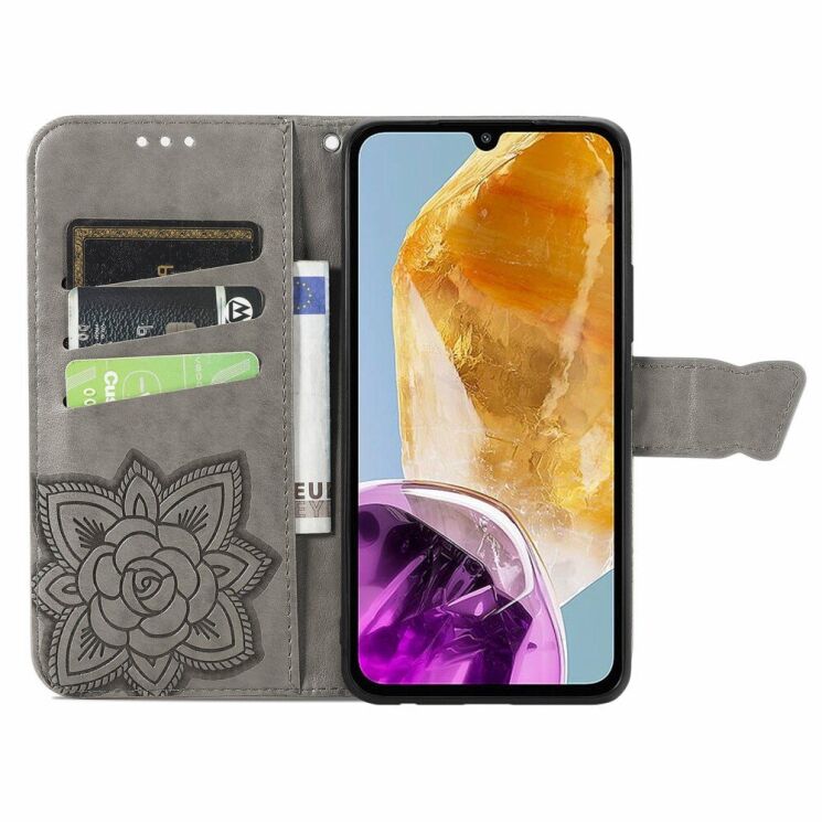 Чехол UniCase Butterfly Pattern для Samsung Galaxy M15 (M156) - Grey: фото 2 из 8