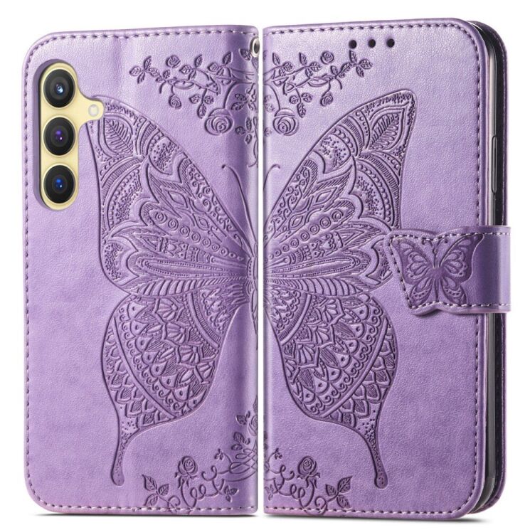 Чехол UniCase Butterfly Pattern для Samsung Galaxy S25 (S931) - Light Purple: фото 2 из 9