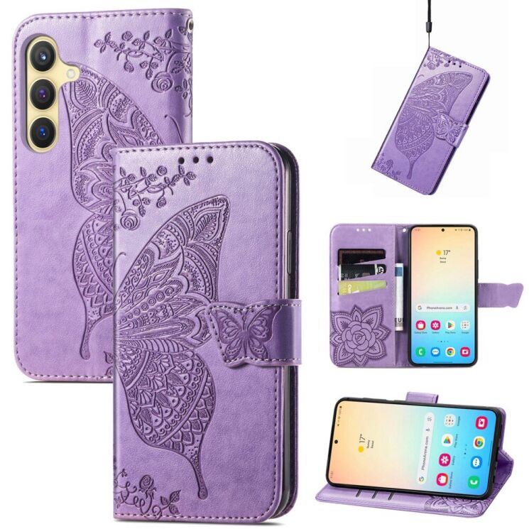 Чехол UniCase Butterfly Pattern для Samsung Galaxy S25 (S931) - Light Purple: фото 1 из 9