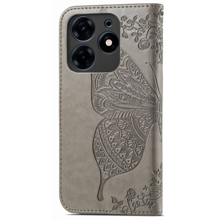 Чехол UniCase Butterfly Pattern для TECNO Spark 10 Pro - Grey: фото 5 из 9