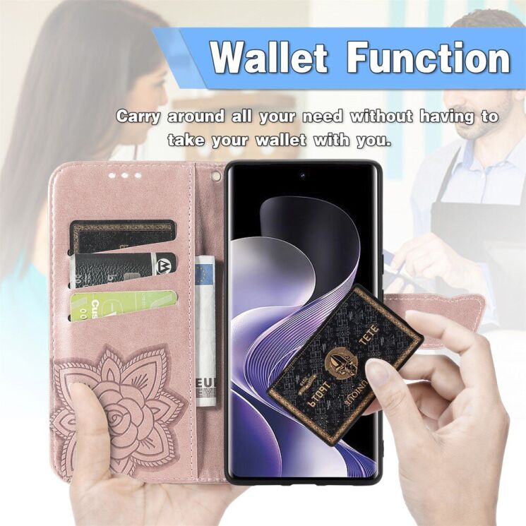 Чехол UniCase Butterfly Pattern для Xiaomi Redmi Note 14 Pro - Blue: фото 8 из 11