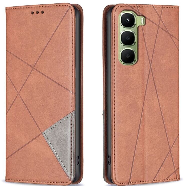 Чохол UniCase Geometric Pattern для Infinix Hot 60 Pro Plus - Brown: фото 1 з 8