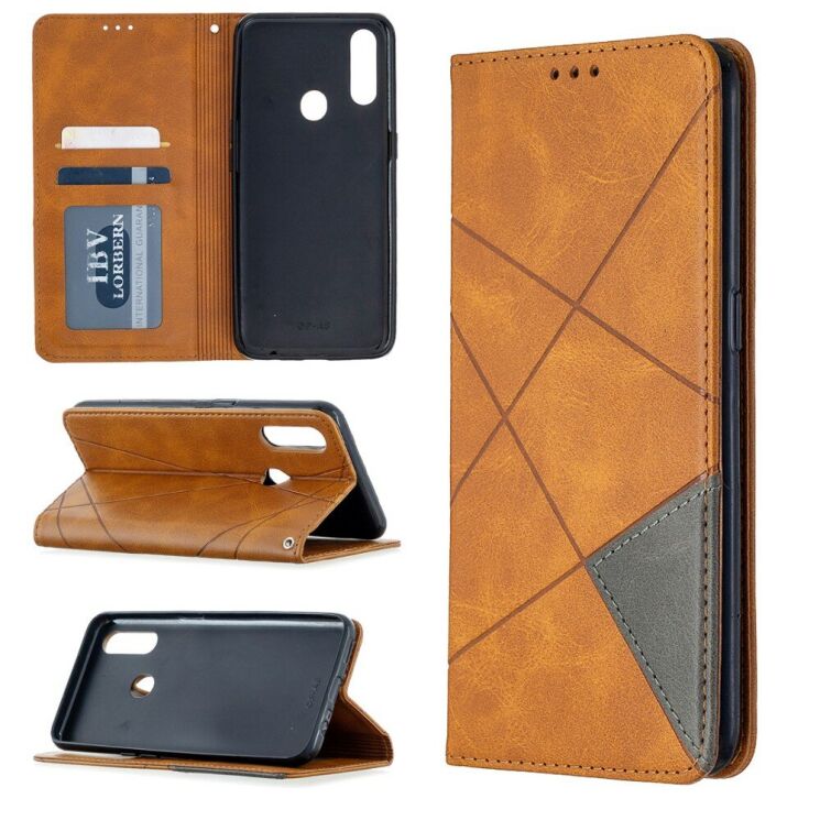 Чехол-книжка с кармашками UniCase Geometric Pattern для OPPO A31 - Brown: фото 1 из 10
