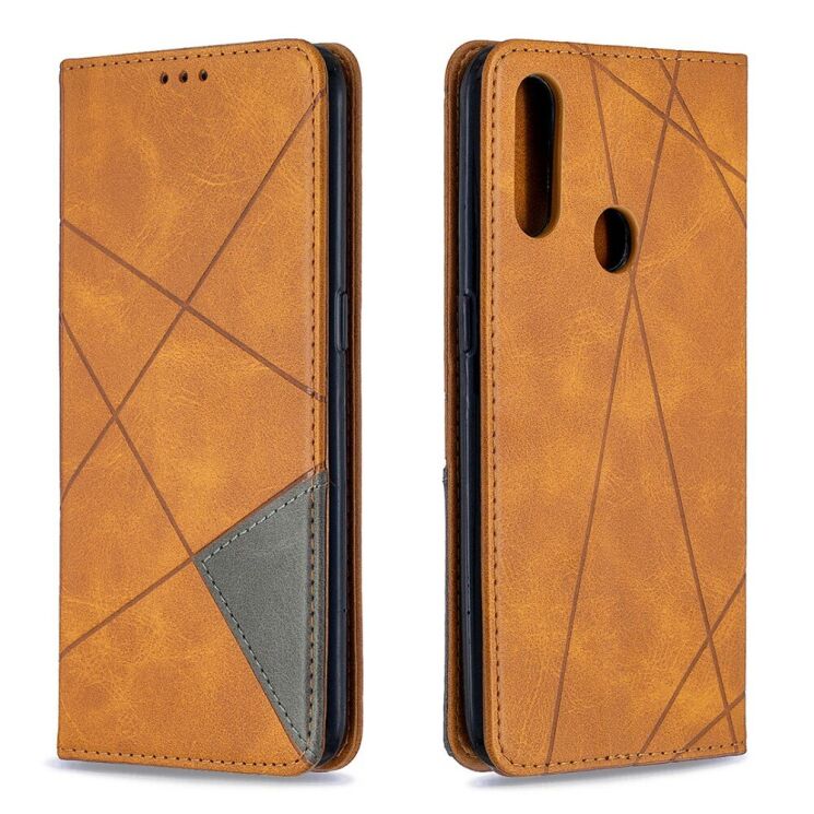 Чехол-книжка с кармашками UniCase Geometric Pattern для OPPO A31 - Brown: фото 4 из 10
