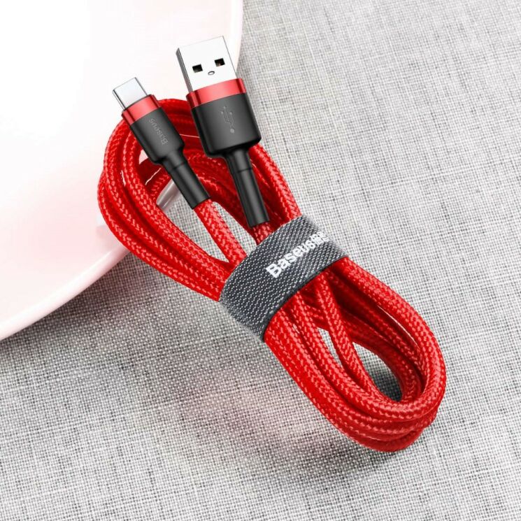 Дата-кабель BASEUS Kevlar Series Type-C 3A (1м) - Red: фото 6 з 15