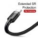 Дата-кабель BASEUS Kevlar Series Type-C 3A (1м) - Black / Red (895141BR). Фото 13 з 15