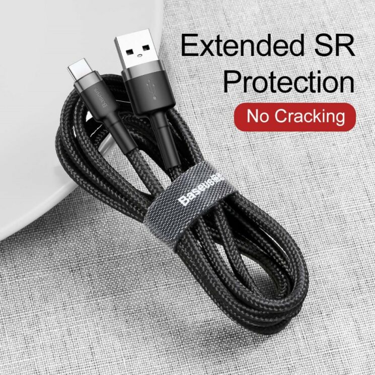 Дата-кабель BASEUS Kevlar Series Type-C 3A (1м) - Black / Red: фото 11 з 15