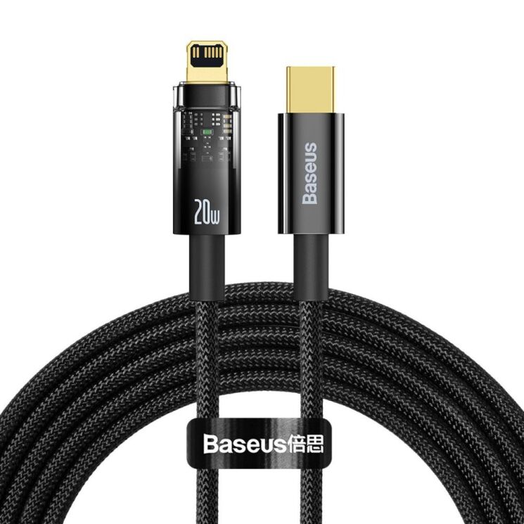 Кабель Baseus Explorer Series Type-C to Lightning (20W, 2m) CATS000101 - Black: фото 1 з 21