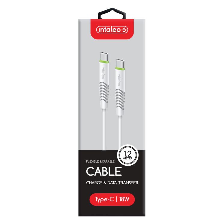 Кабель Intaleo CBFLEXTT1 Type-C to Type-C (18W, 1.2m) - White (895707W) Кабель Intaleo CBFLEXTT1 Type-C to Type-C (18W, 1.2m) - White: фото 2 из 4