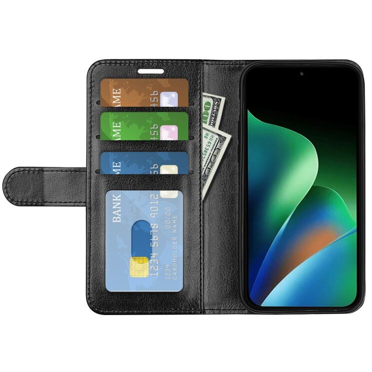 Классический чехол-книжка Deexe Wallet Style для Xiaomi Redmi 17 - Black (429002B) Классический чехол-книжка Deexe Wallet Style для Xiaomi Redmi 17 - Black: фото 2 из 8