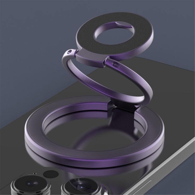 Кільце-тримач Deexe Magnetic Ring - Purple: фото 2 з 19
