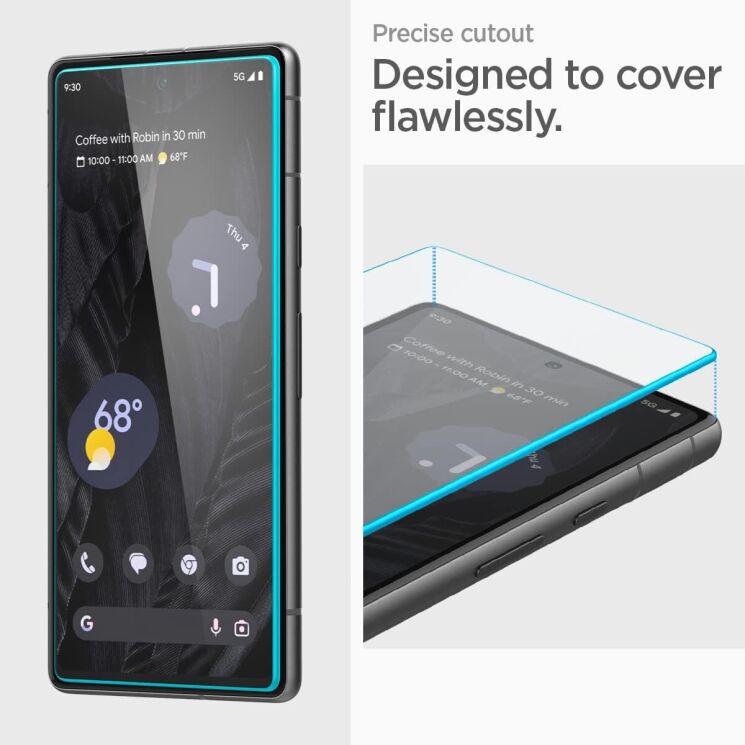 Комплект защитных стекол Spigen (SGP) GLAS.tR AlignMaster для Google Pixel 7a + ГЕЛЬ: фото 7 из 13