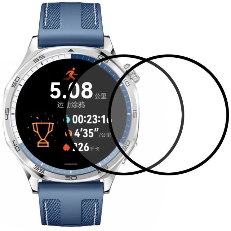 Комплект защитных пленок Deexe Protector Film для Huawei Watch GT 5 (41mm) - Black: фото 1 из 5