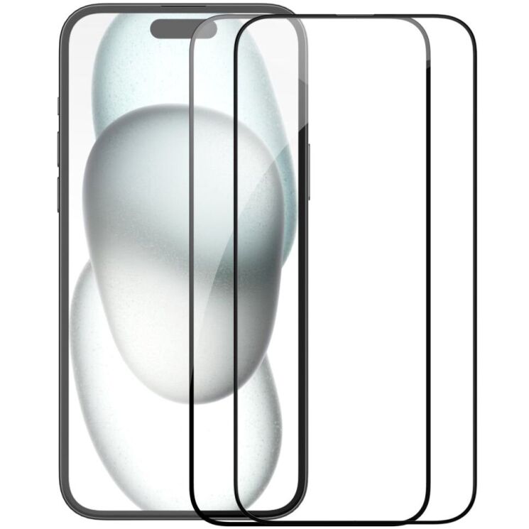 Комплект защитных стекол (2шт) NILLKIN EZ SET Series для Apple iPhone 15 - Black: фото 1 из 17