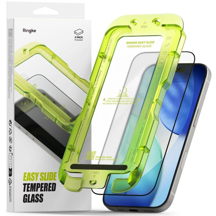 Комплект захисних стекол (2шт) Ringke Easy Slide Tempered Glass для iPhone 17 (8800328811874): фото 1 з 18