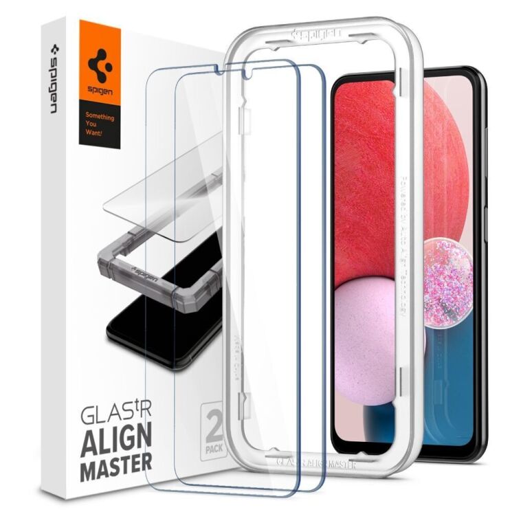 Комплект защитных стекол Spigen (SGP) GLAS.TR AlignMaster для Samsung Galaxy A13 (А135): фото 1 из 8