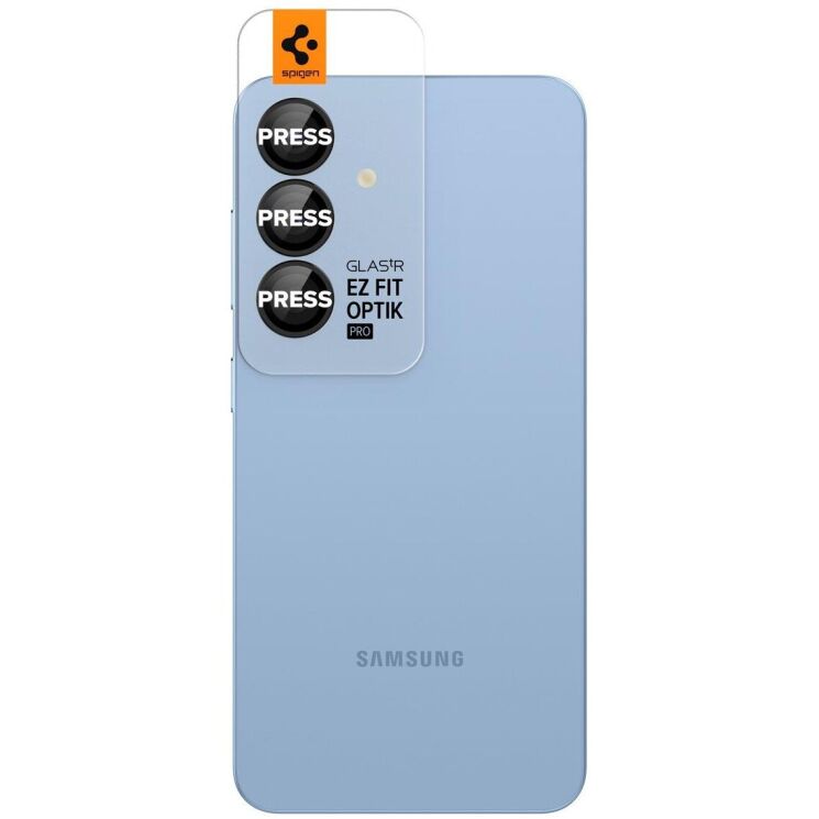 Комплект защитных стекол Spigen (SGP) Optik Pro Lens Protector для Samsung Galaxy S25 Plus (S936) AGL09088 - Black: фото 2 из 13