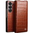 Кожаный чехол QIALINO Croco Case для Samsung Galaxy Fold 6 - Brown (357645Z)