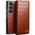 Кожаный чехол QIALINO Croco Case для Samsung Galaxy Fold 6 - Brown: фото 1 из 7
