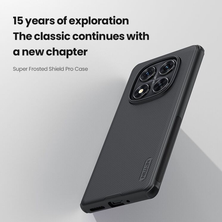 Пластиковый чехол NILLKIN Frosted Shield Pro для Xiaomi Redmi Note 14 Pro 5G - Black: фото 5 из 16