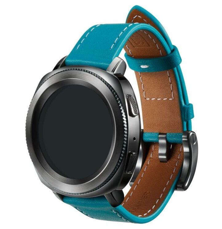 Ремешок Classic Leather для часов Samsung Gear Sport (GP-R600BREEBAA) - Blue: фото 1 з 3
