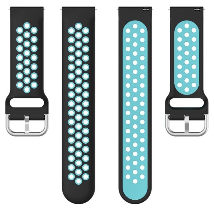 Ремешок Deexe Dual Color для Samsung Galaxy Watch 3 (45mm) - Black / Blue: фото 3 из 5